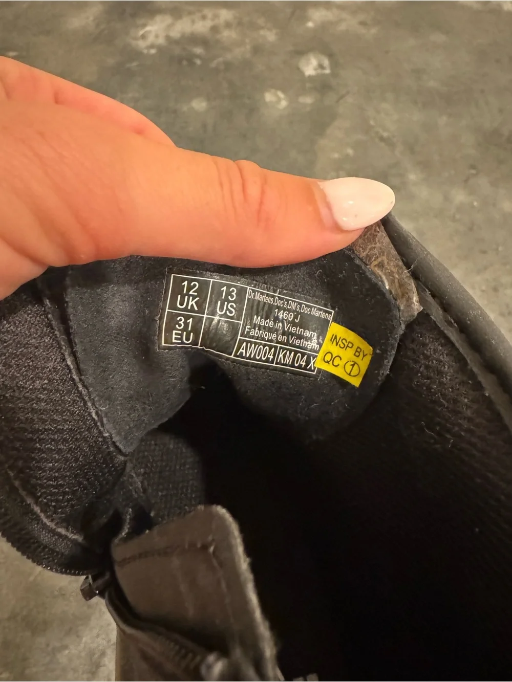 Dr. Martens Black Lace-Up Combat Boots with Yellow Stitching